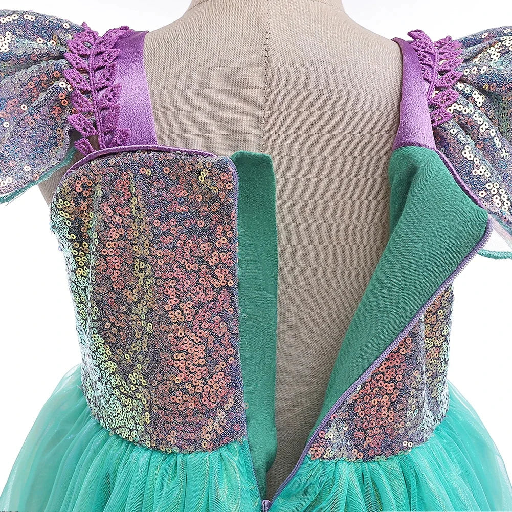 The Little Mermaid Princess Dress – Pearl & Shell Design