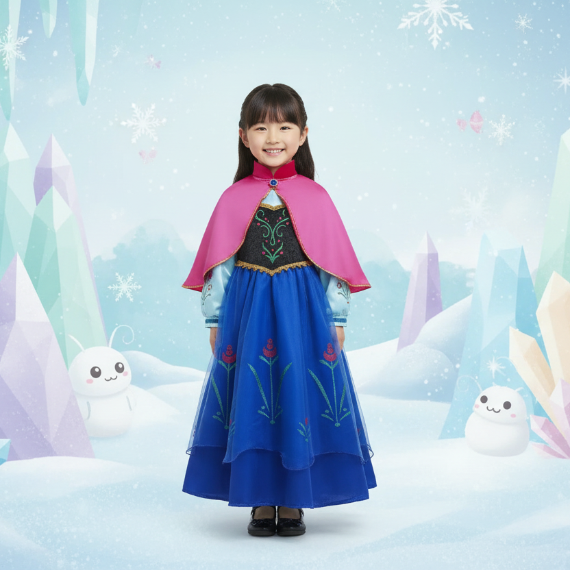 Anna Snow Princess Elegant Dress