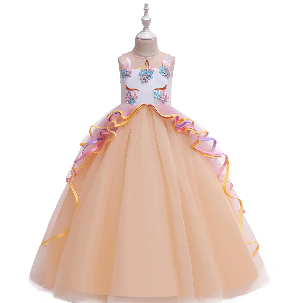 マジカルユニコーン プリンセスドレス(ウィング&ヘッドバンド付き 全3点)