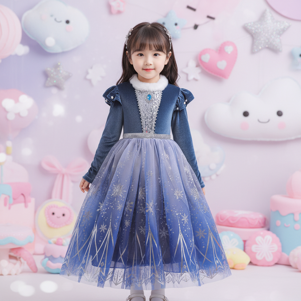 Winter Princess Snow Elegance Dress (Long Sleeve)