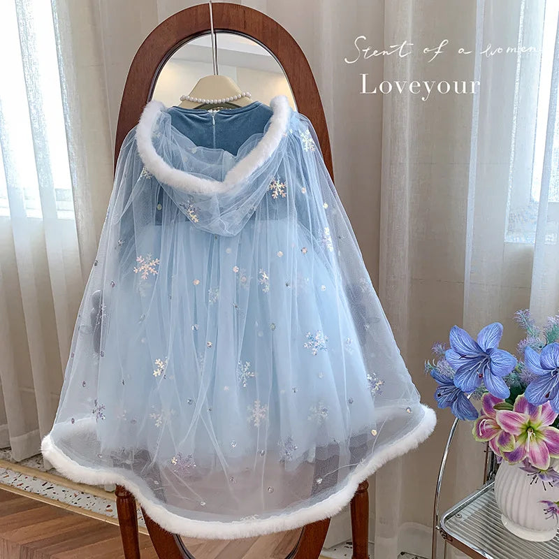 アイスプリンセス ドレス(ケープ付き)
