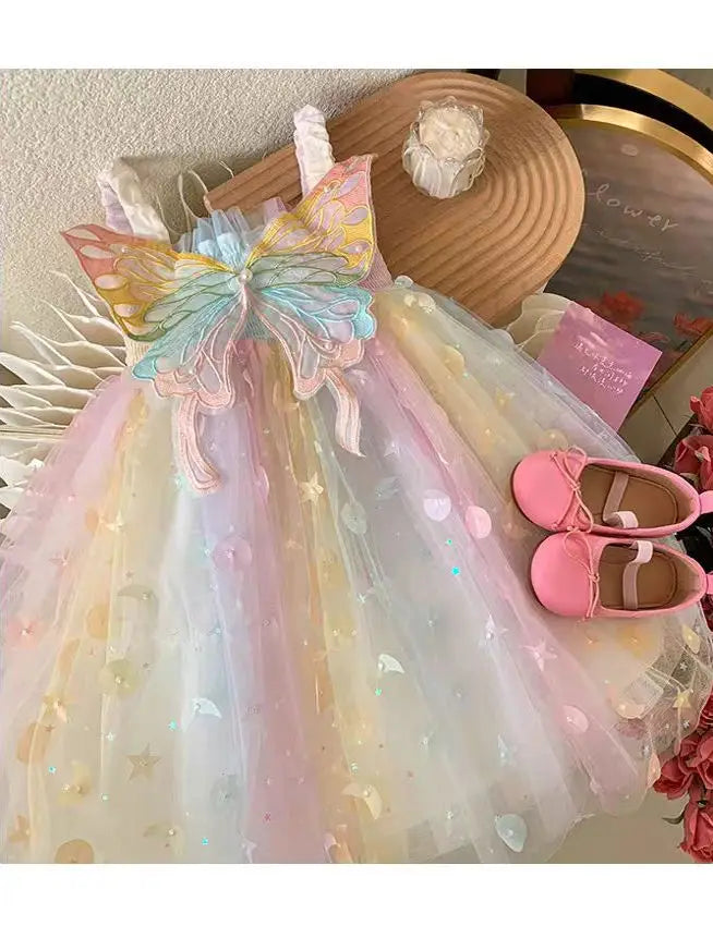 レインボー プリンセスドレス(バタフライウィング付き)