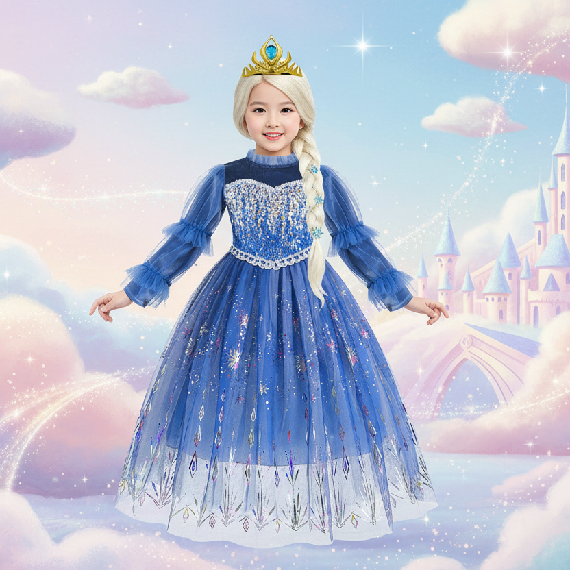 Crystal Snow Elegant Princess Dress
