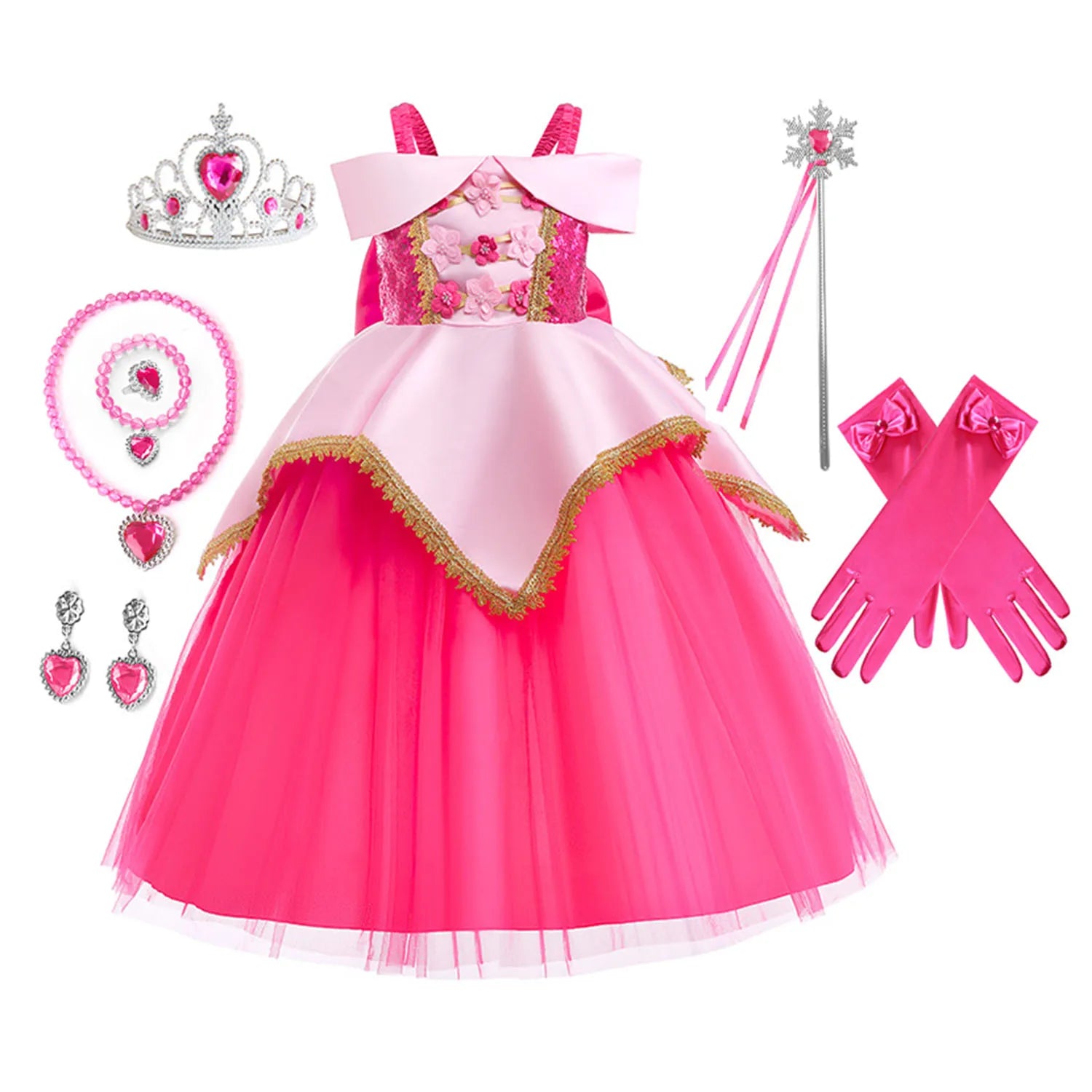 ピンク プリンセスドレス アクセサリーセット（全8点）
