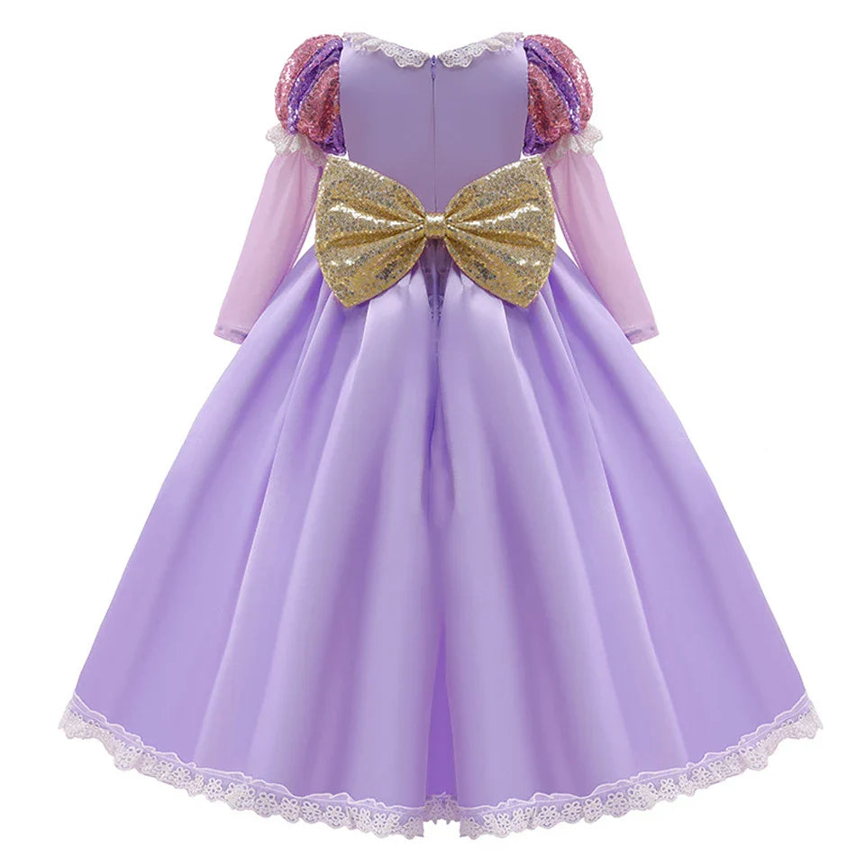 長袖フェアリーテイル プリンセスドレス（ライラック×ゴールド）