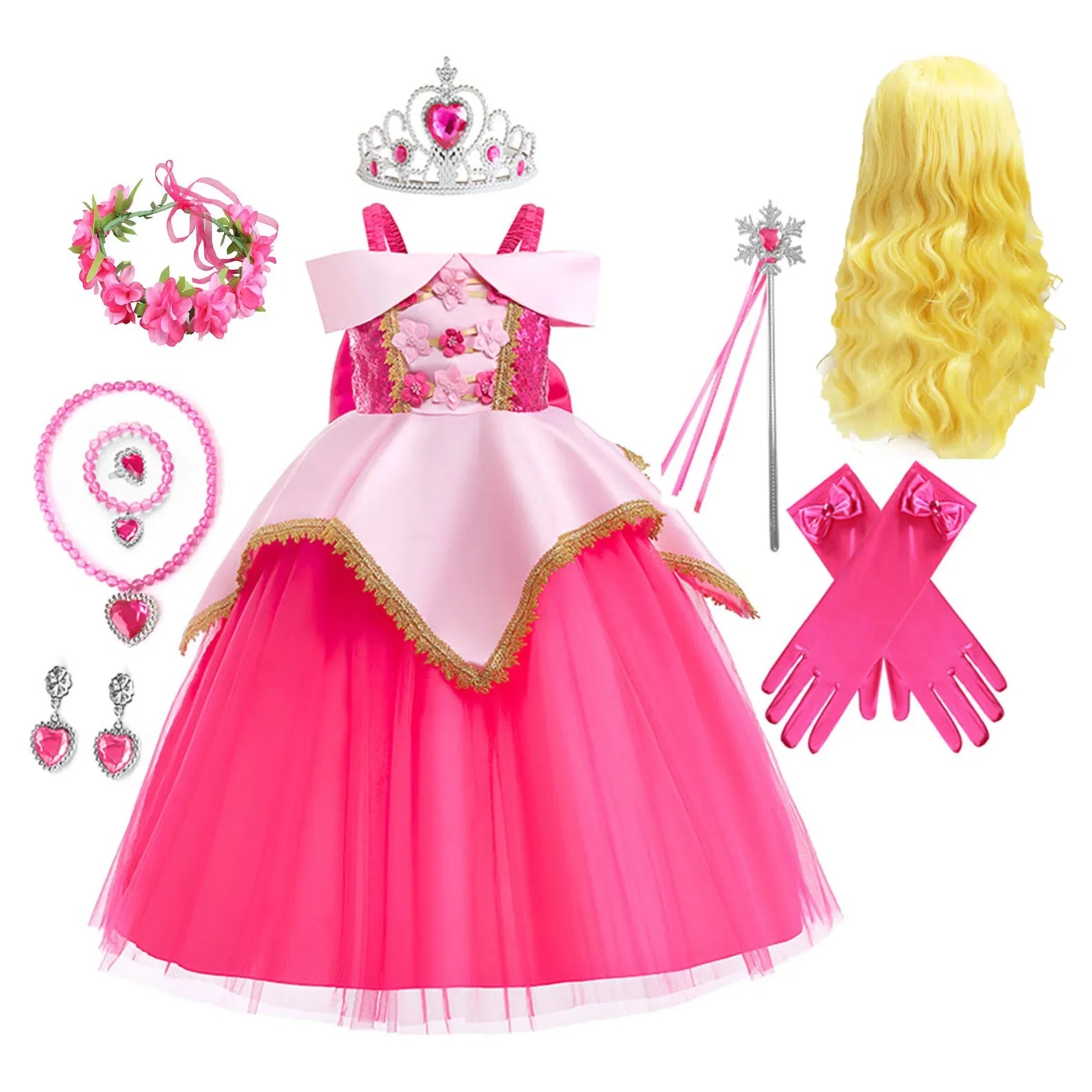ピンク プリンセスドレス アクセサリーセット（全8点）