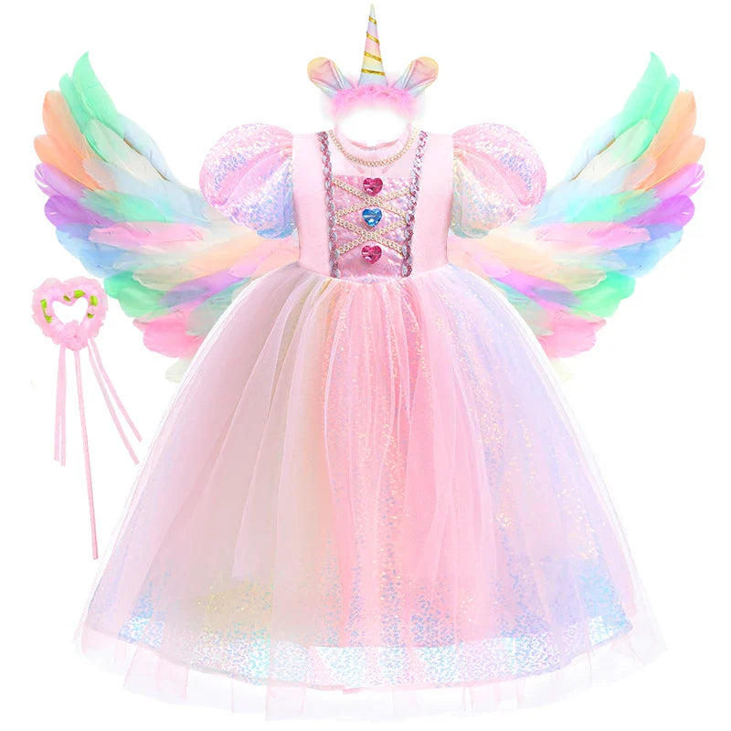 Rainbow Unicorn Princess Dress