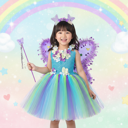 フラワーフェアリー・チュールコスチューム（ウィング＆ワンド付き）