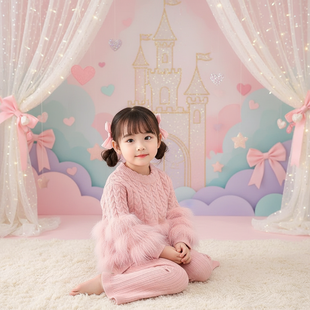 ニット＆フェイクファー ガールズ2点セット