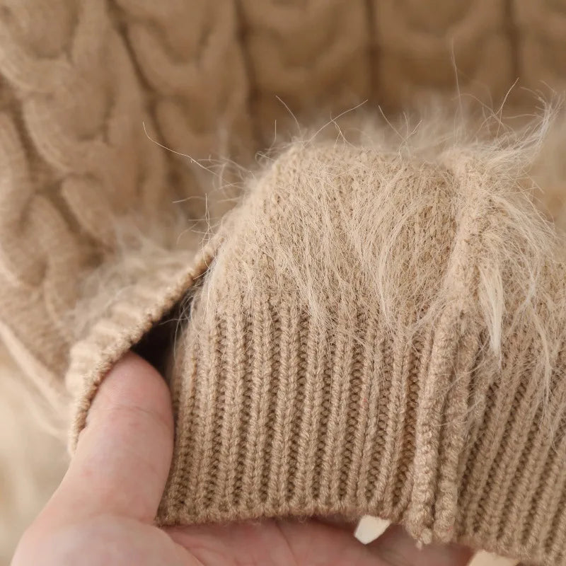 ニット＆フェイクファー ガールズ2点セット