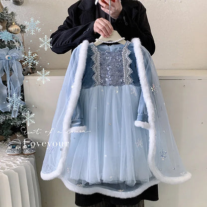 アイスプリンセス ドレス（ケープ付き）