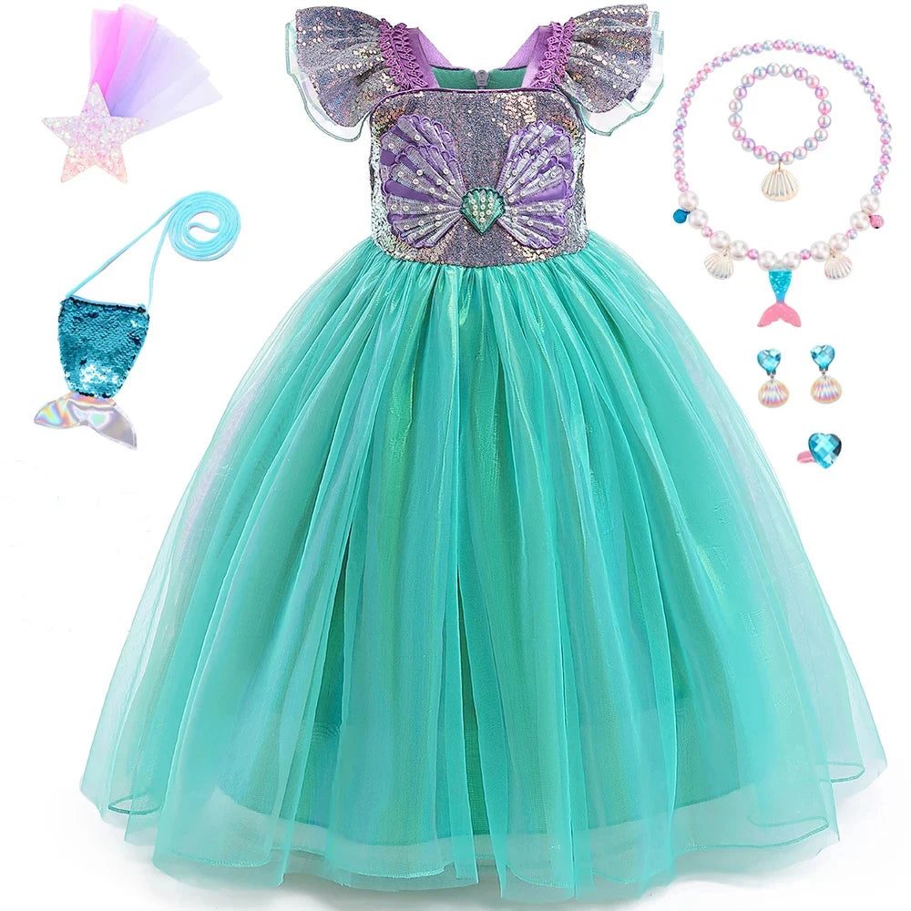 リトルマーメイド・プリンセスドレス – パール＆シェルデザイン