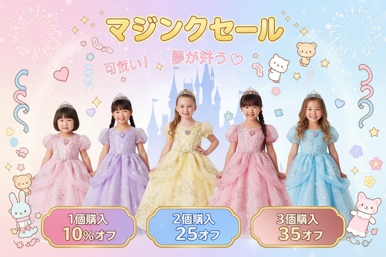 Banner Kawaii Magic Sale - Meninas Reais 2 a 6 anos