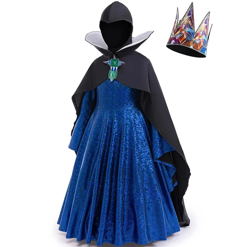 Girls' dark queen regal costume dress by Magic Tree Kids
